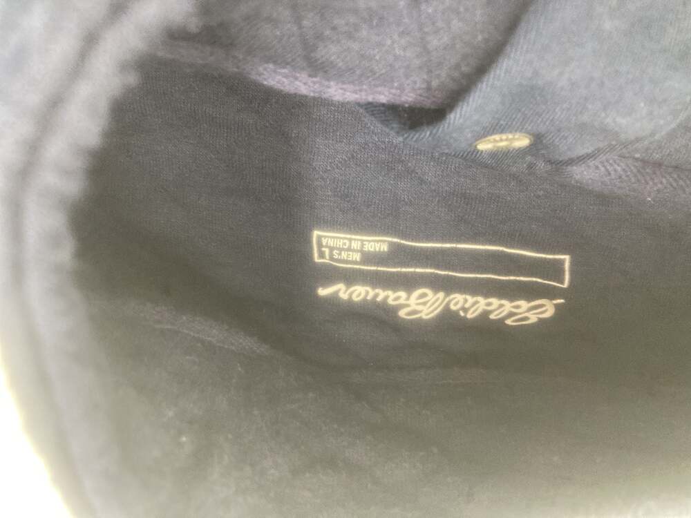 Eddie Bauer Men's Navy Blue Quilted Mock Neck Quarter-Snap Pullover - Picture 3 of 7